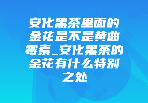 安化黑茶里面的金花是不是黄曲霉素_安化黑茶的金花有什么特别之处