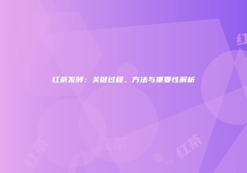 红茶发酵：关键过程、方法与重要性解析