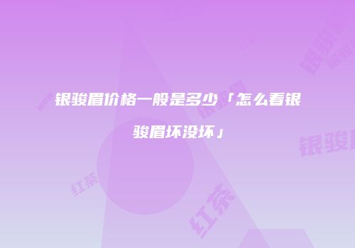 银骏眉价格一般是多少「怎么看银骏眉坏没坏」