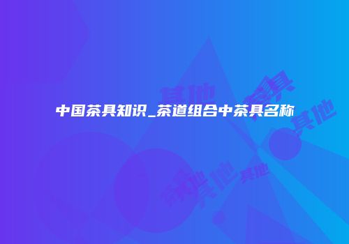 中国茶具知识_茶道组合中茶具名称
