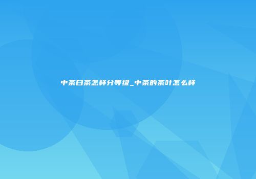 中茶白茶怎样分等级_中茶的茶叶怎么样