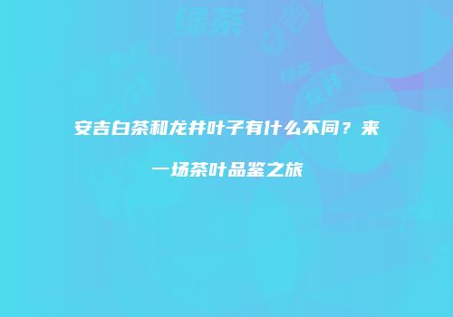 安吉白茶和龙井叶子有什么不同？来一场茶叶品鉴之旅