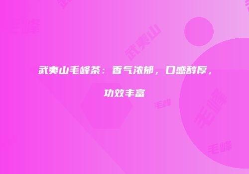 武夷山毛峰茶：香气浓郁，口感醇厚，功效丰富