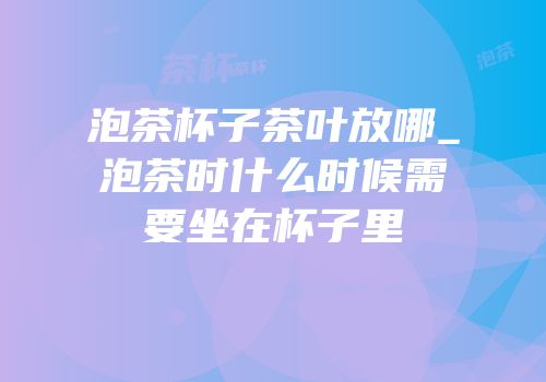 泡茶杯子茶叶放哪_泡茶时什么时候需要坐在杯子里