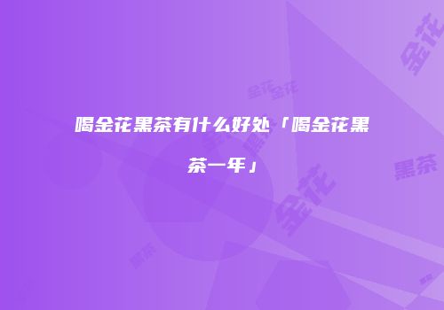 喝金花黑茶有什么好处「喝金花黑茶一年」