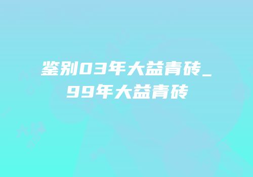 鉴别03年大益青砖_99年大益青砖