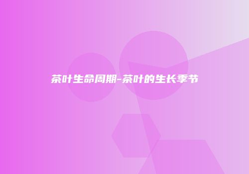 茶叶生命周期-茶叶的生长季节