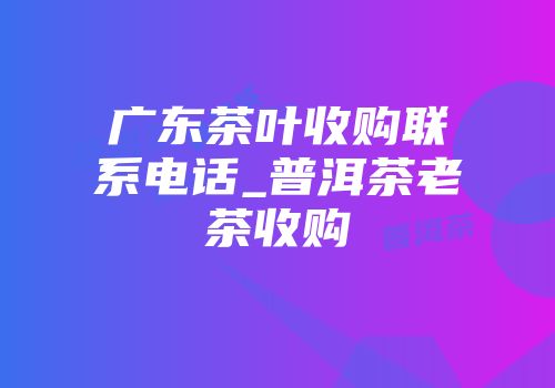 广东茶叶收购联系电话_普洱茶老茶收购