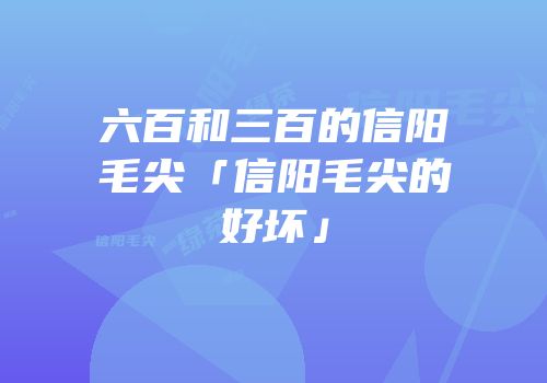 六百和三百的信阳毛尖「信阳毛尖的好坏」