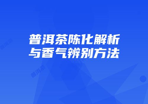 普洱茶陈化解析与香气辨别方法