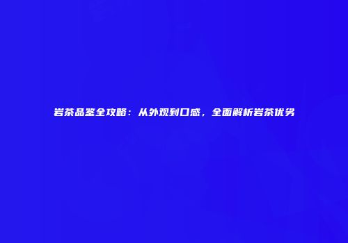 岩茶品鉴全攻略：从外观到口感，全面解析岩茶优劣