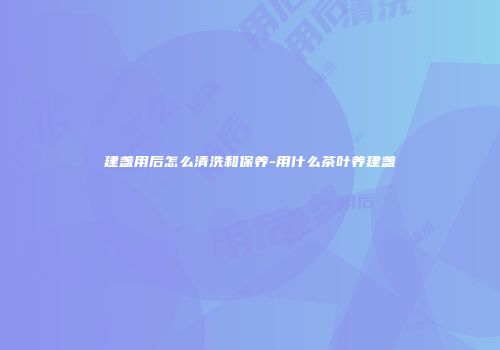 建盏用后怎么清洗和保养-用什么茶叶养建盏