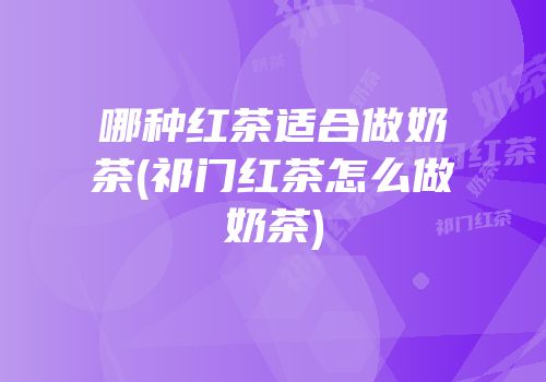 哪种红茶适合做奶茶(祁门红茶怎么做奶茶)