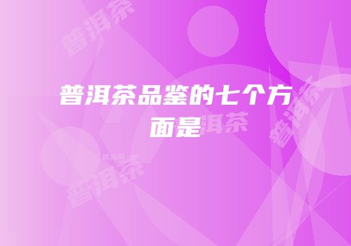 普洱茶品鉴的七个方面是