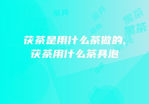 茯茶是用什么茶做的,茯茶用什么茶具泡