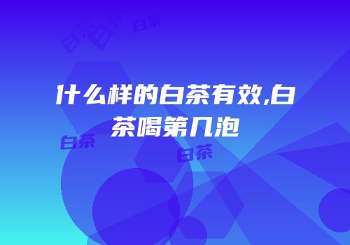 什么样的白茶有效,白茶喝第几泡