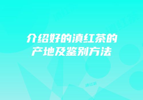 介绍好的滇红茶的产地及鉴别方法