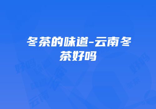 冬茶的味道-云南冬茶好吗