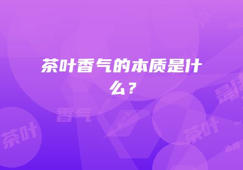 茶叶香气的本质是什么？