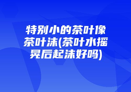 特别小的茶叶像茶叶沫(茶叶水摇晃后起沫好吗)