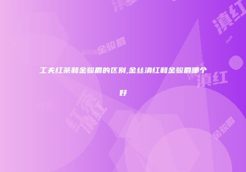 工夫红茶和金骏眉的区别,金丝滇红和金骏眉哪个好