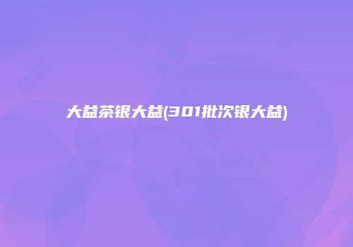 大益茶银大益(301批次银大益)
