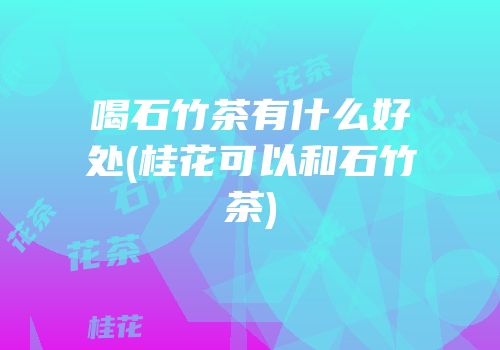 喝石竹茶有什么好处(桂花可以和石竹茶)