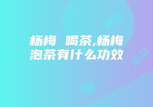 杨梅 喝茶,杨梅泡茶有什么功效