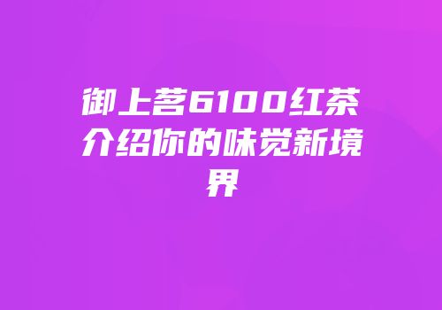 御上茗6100红茶介绍你的味觉新境界