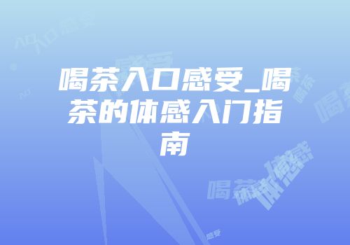 喝茶入口感受_喝茶的体感入门指南
