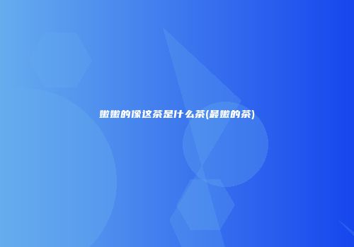 嫩嫩的像这茶是什么茶(最嫩的茶)