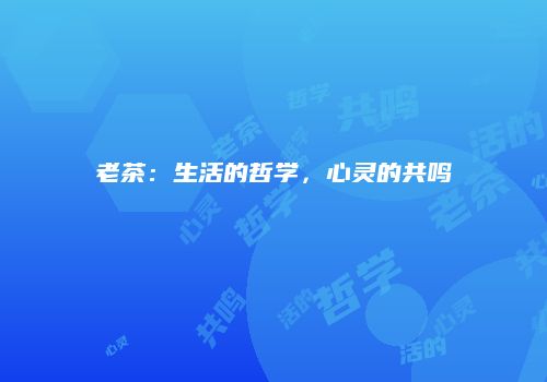老茶：生活的哲学，心灵的共鸣