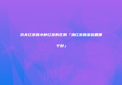 功夫红茶和小种红茶的区别「滇红茶和金骏眉哪个好」