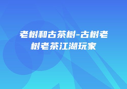 老树和古茶树-古树老树老茶江湖玩家