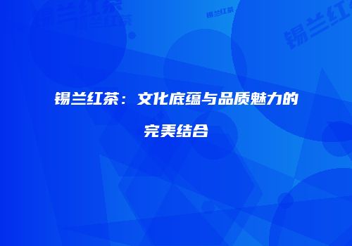 锡兰红茶：文化底蕴与品质魅力的完美结合