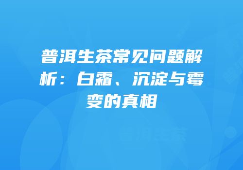 普洱生茶常见问题解析：白霜、沉淀与霉变的真相