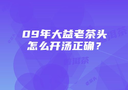 09年大益老茶头怎么开汤正确？