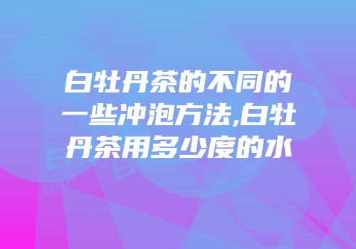白牡丹茶的不同的一些冲泡方法,白牡丹茶用多少度的水