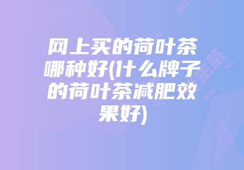 网上买的荷叶茶哪种好(什么牌子的荷叶茶减肥效果好)