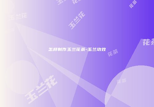 怎样制作玉兰花茶-玉兰功效
