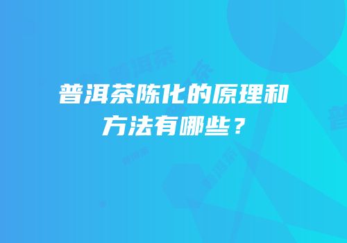 普洱茶陈化的原理和方法有哪些？