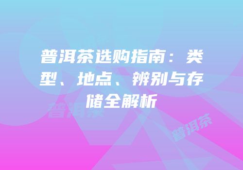 普洱茶选购指南：类型、地点、辨别与存储全解析