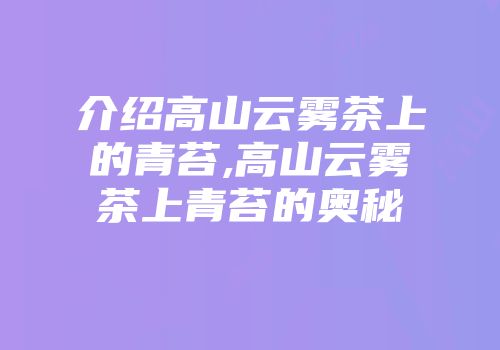 介绍高山云雾茶上的青苔,高山云雾茶上青苔的奥秘