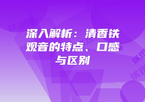 深入解析：清香铁观音的特点、口感与区别