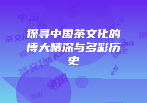 探寻中国茶文化的博大精深与多彩历史