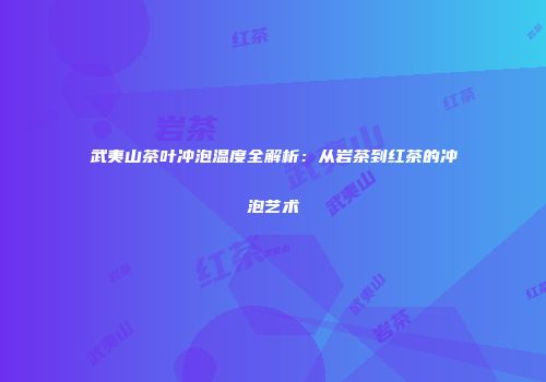 武夷山茶叶冲泡温度全解析：从岩茶到红茶的冲泡艺术