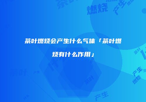 茶叶燃烧会产生什么气体「茶叶燃烧有什么作用」