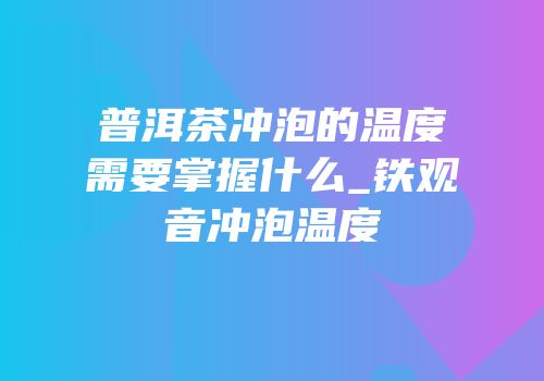 普洱茶冲泡的温度需要掌握什么_铁观音冲泡温度