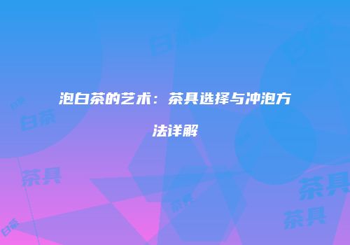 泡白茶的艺术：茶具选择与冲泡方法详解