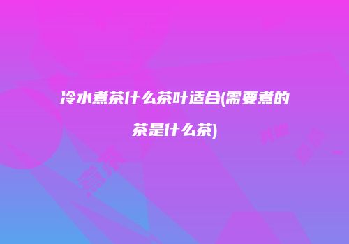 冷水煮茶什么茶叶适合(需要煮的茶是什么茶)
